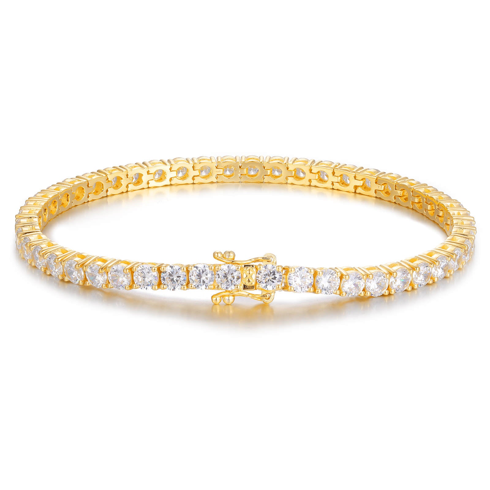 Heren Tennis Bracelet Goud