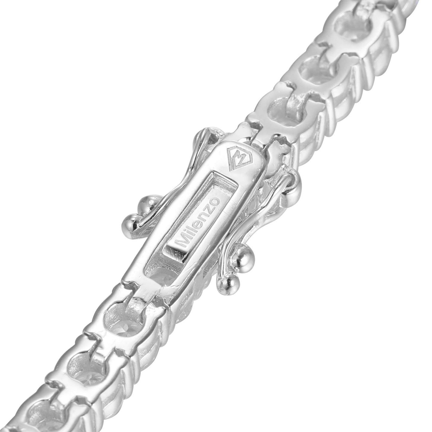 18K White Gold Tennis Bracelet Sluiting